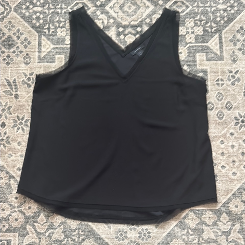Black V-Neck Sleeveless Top